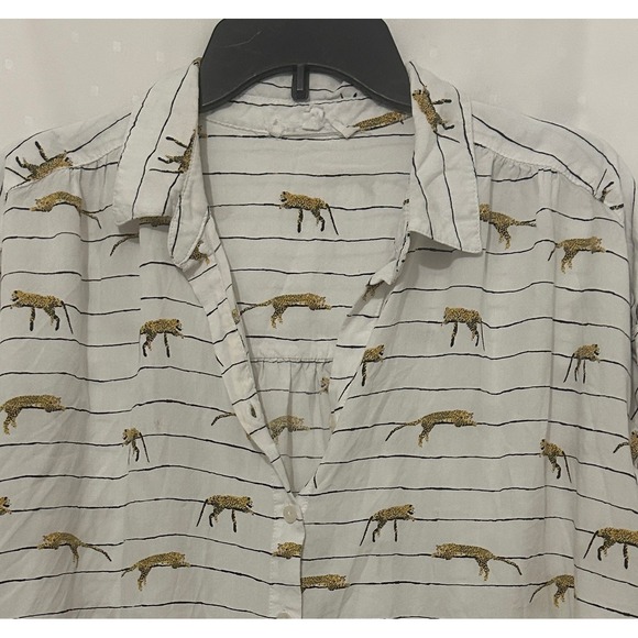 Jane Delancey Tops - Jane Delancey Leopard Stripe Button Down Shirt